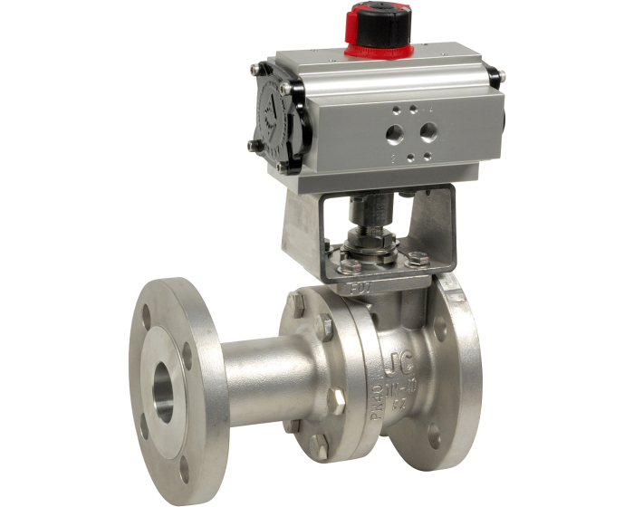 Stainless steel ball valve 340IIT + ADA/ASR pneumatic actuator